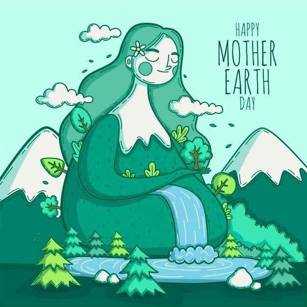 Poster on World Earth Day - Image of Mother Earth 