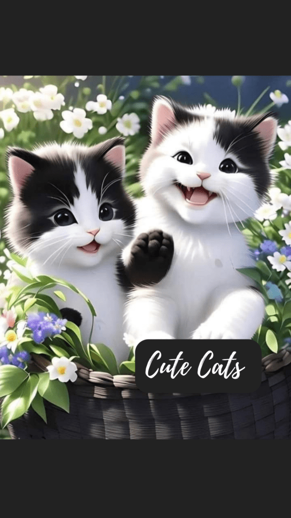 Cute Black and White Cat Image 