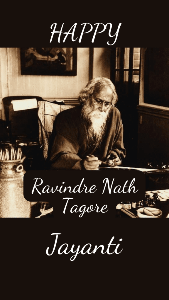 Rabindra Nath Tagore Writing Image