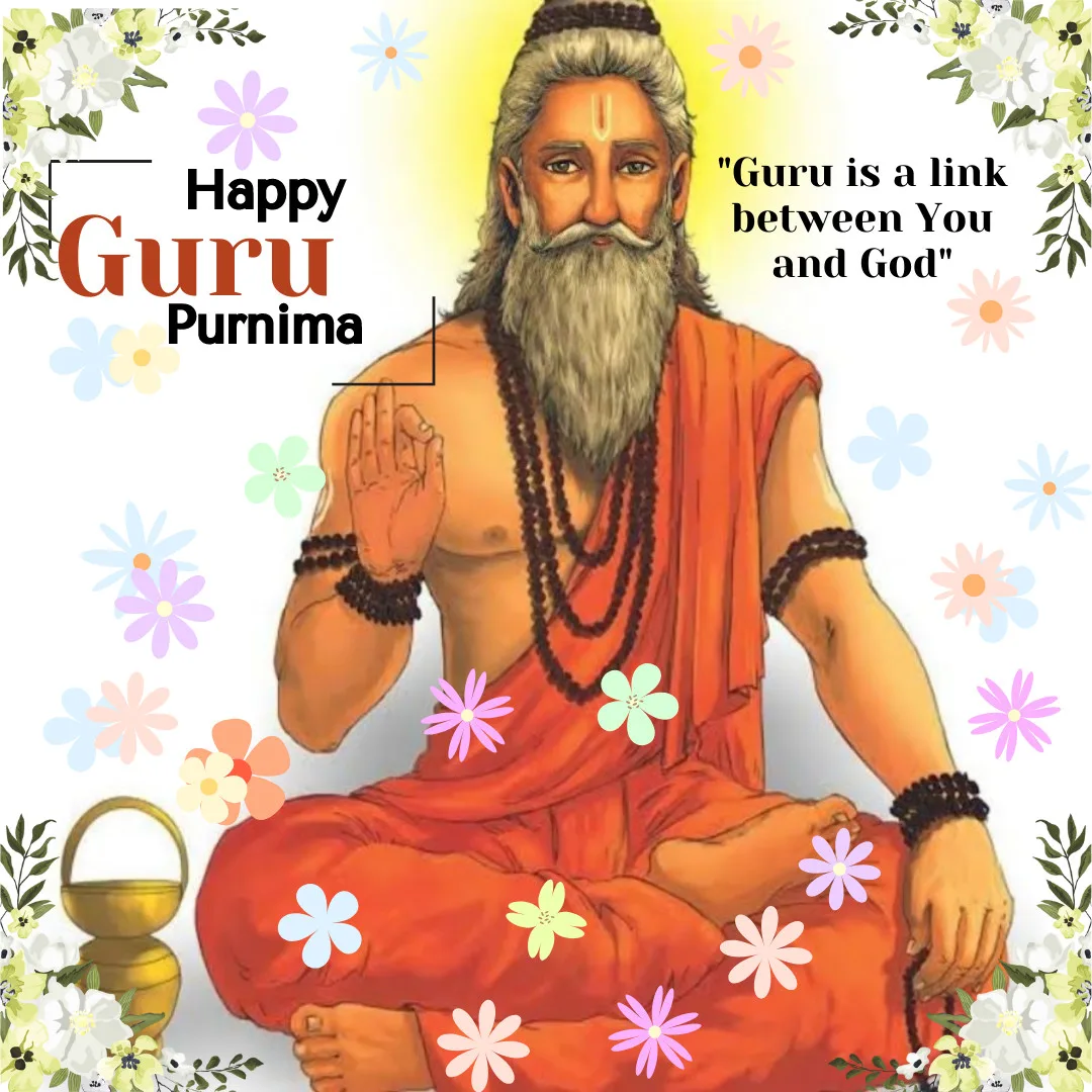 Happy Guru Purnima/ Image Of Guru giving Blessings