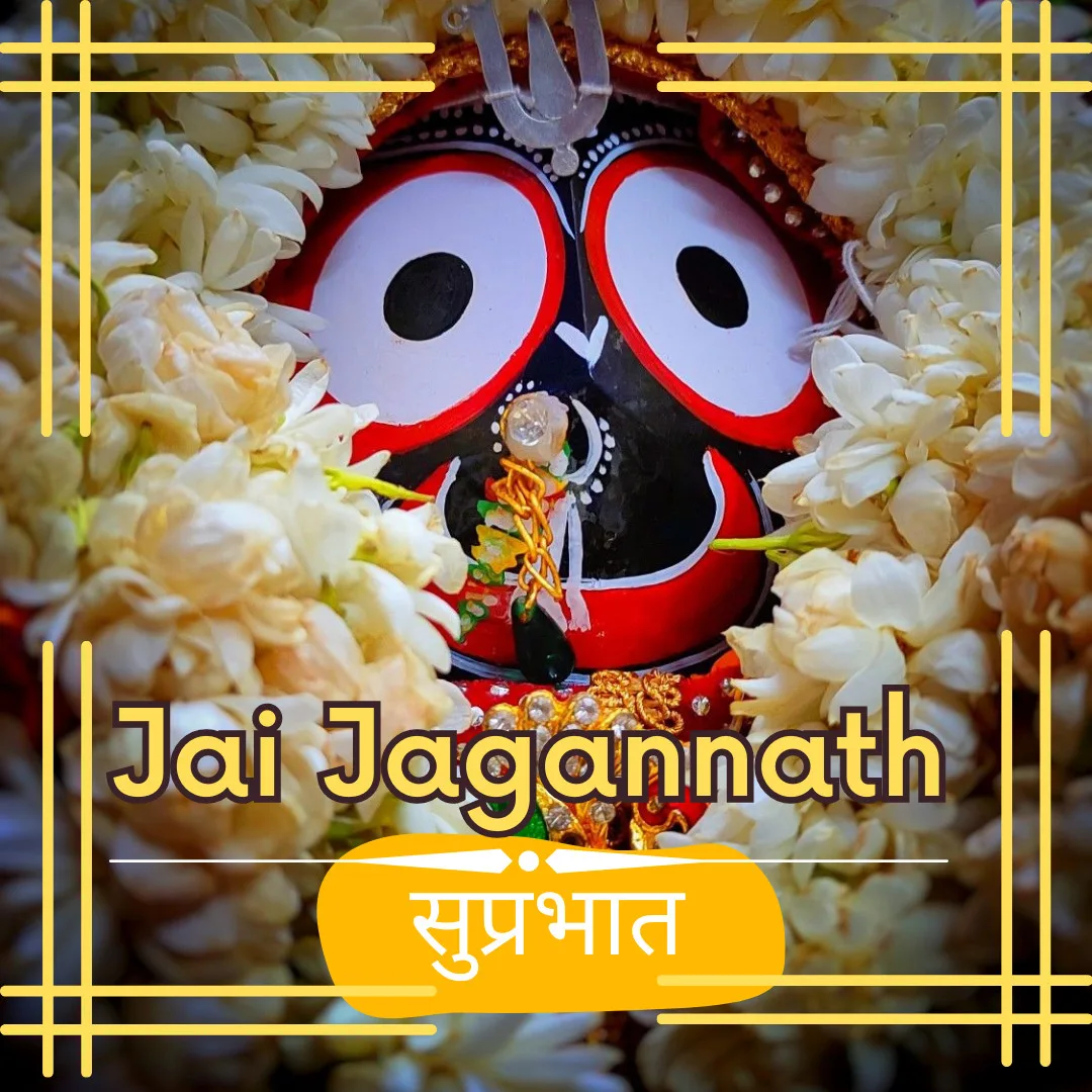 Jai Jagannath /Beautiful Image Of Bhagwan Jagannath in white flower garland
