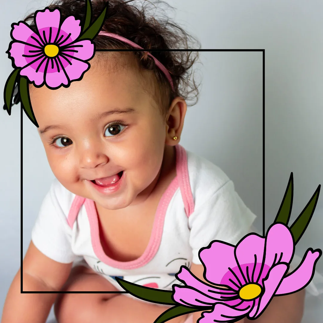 Beautiful Baby Images With Quotes/Baby Image With Flower Frame