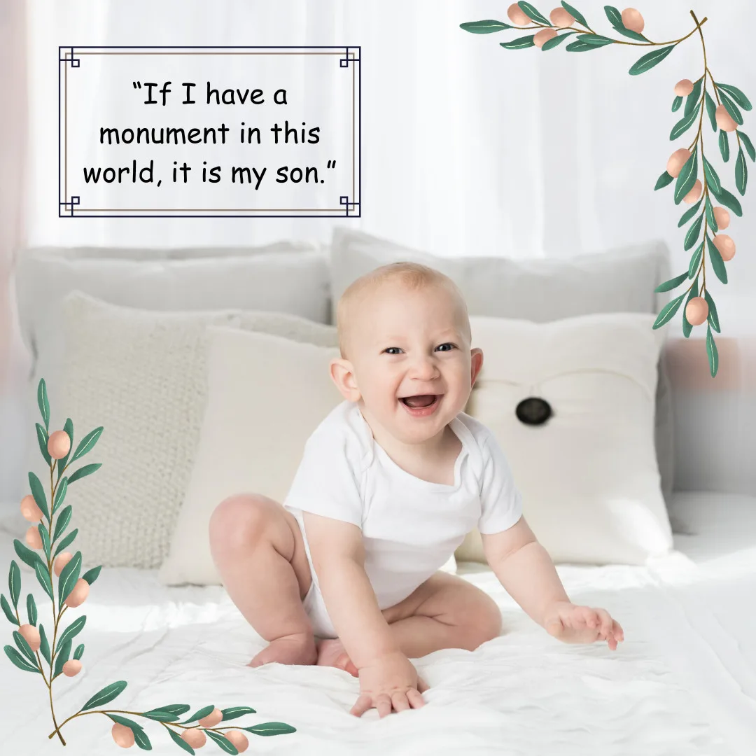 Beautiful Baby Images With Quotes/Baby Sitting And Laughing on the bed Image