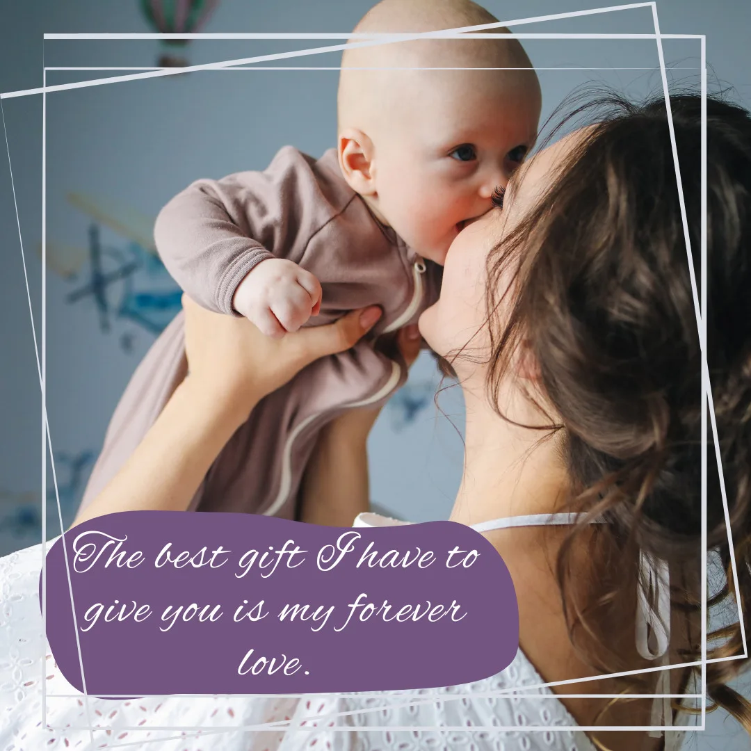 Beautiful Baby Images With Quotes/Baby Kissing Momma Image with Quote