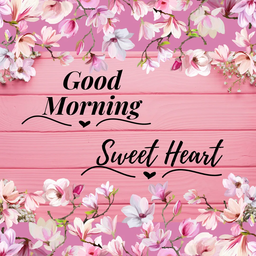 Sunrise Good Morning Images With Nature-FREE Download/Pink Background with Pink Image and Good Morning Message with Sweet Heart Quote