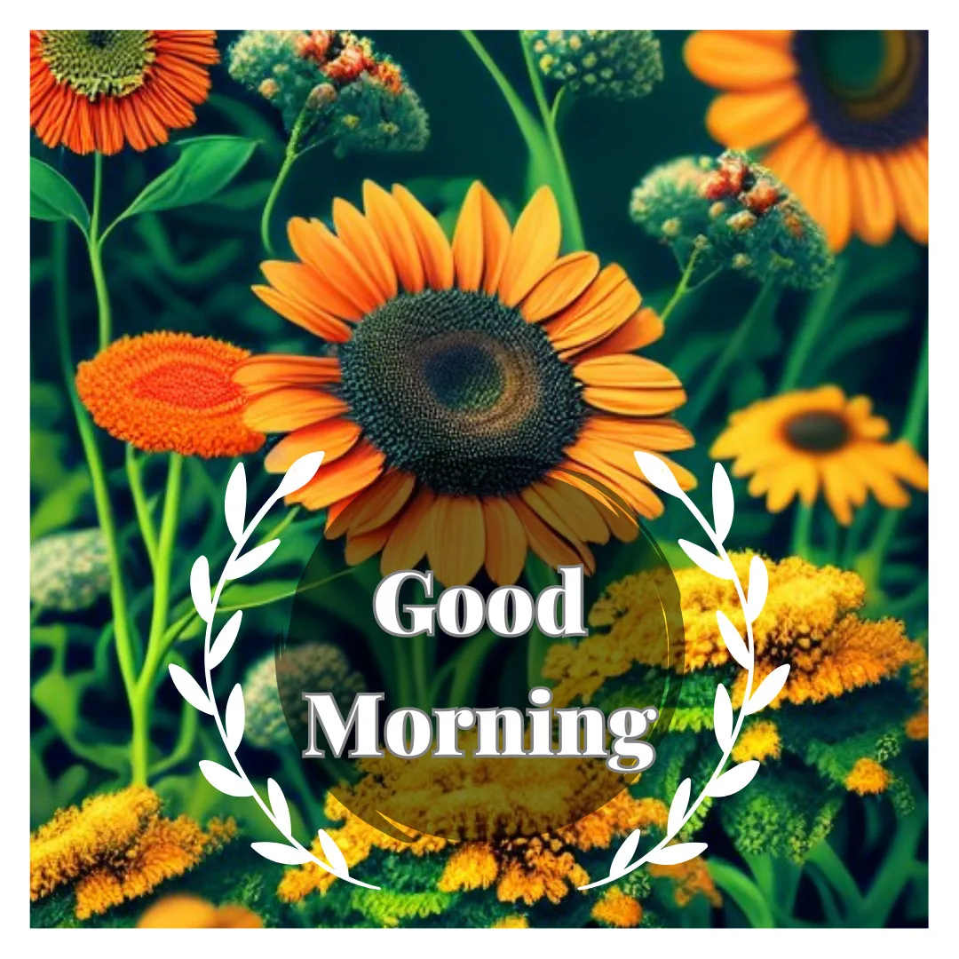 Sunrise Good Morning Images With Nature-FREE Download/Sunflower Garden With Good Morning Message