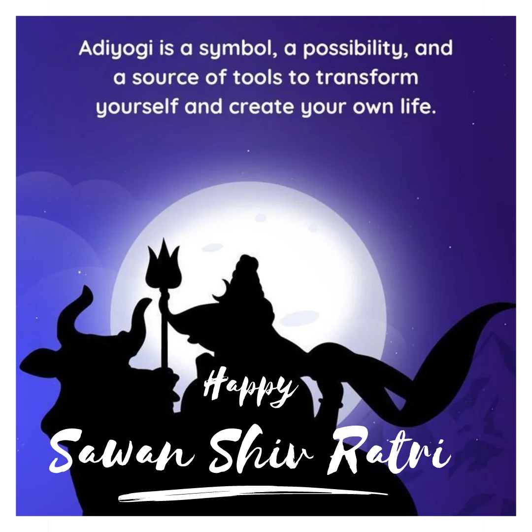 Happy Sawan Shivratri Wishes/ lord Shiva poster with quote image