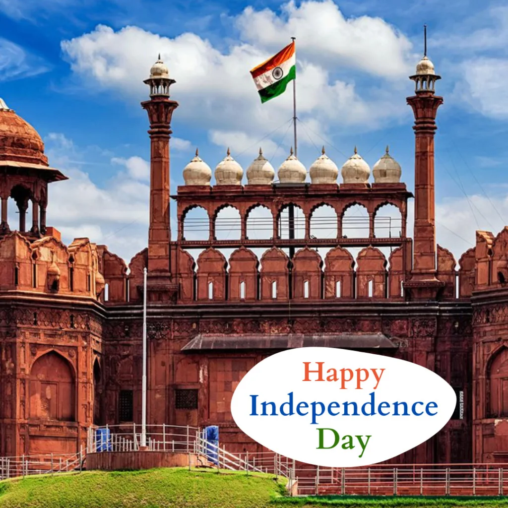 Happy Independence Day Wallpaper/ Redfort image with independence day wishes