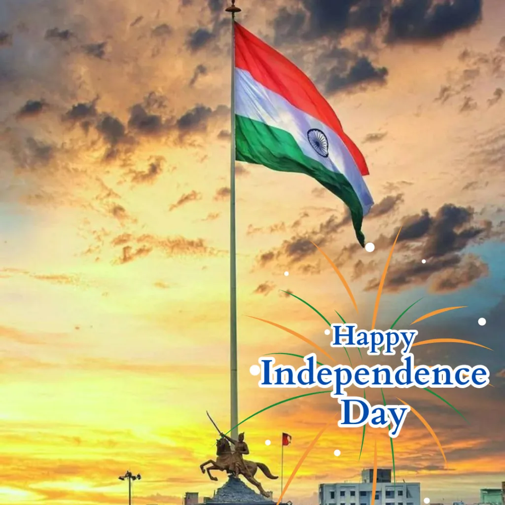 Happy Independence Day Wallpaper/ Indian flag Image with message of Happy Independence Day