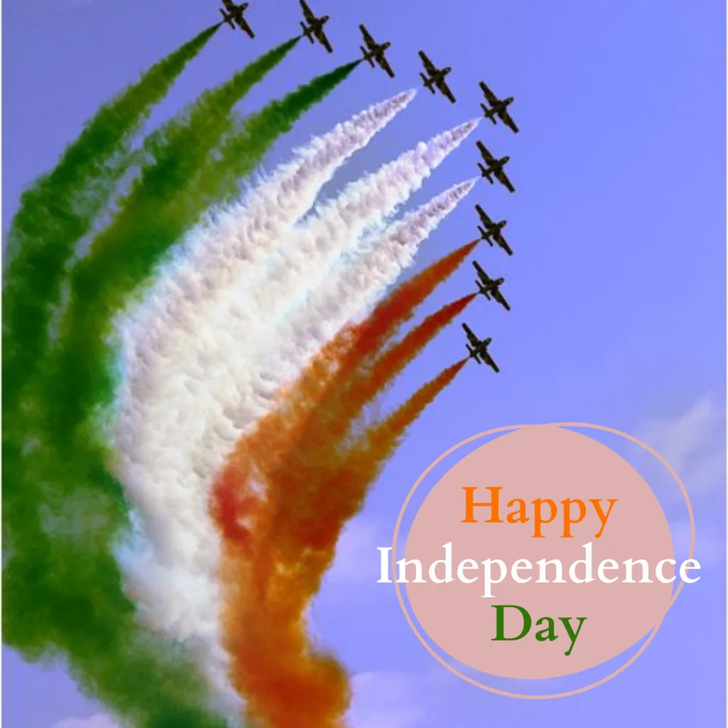 Happy Independence Day Wallpaper/fighter jet with tricolour smoke image