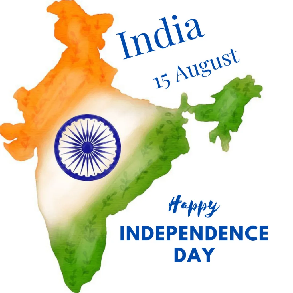 Happy Independence Day Wallpaper/ Image of Indian Map with 15th august wishes