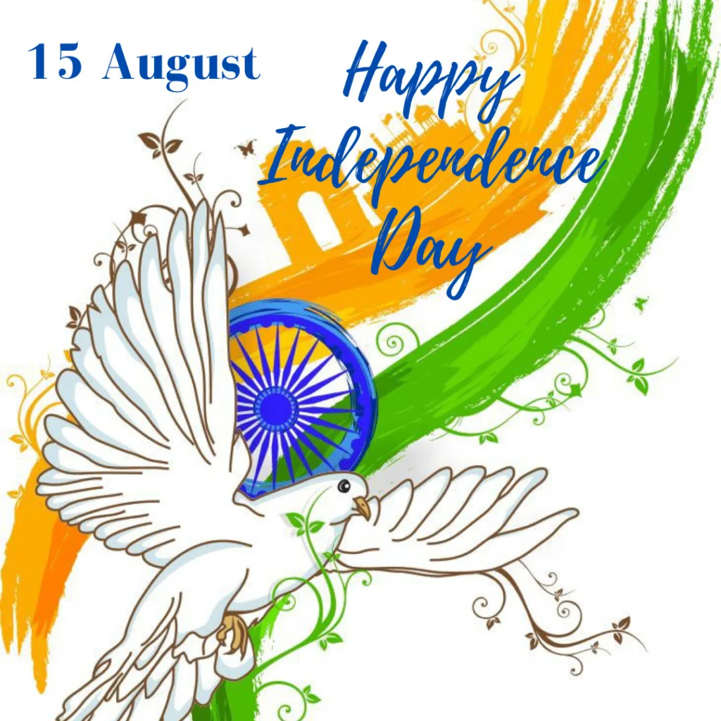 Happy Independence Day Wallpaper/ Independence Day Wishes with white pegion image