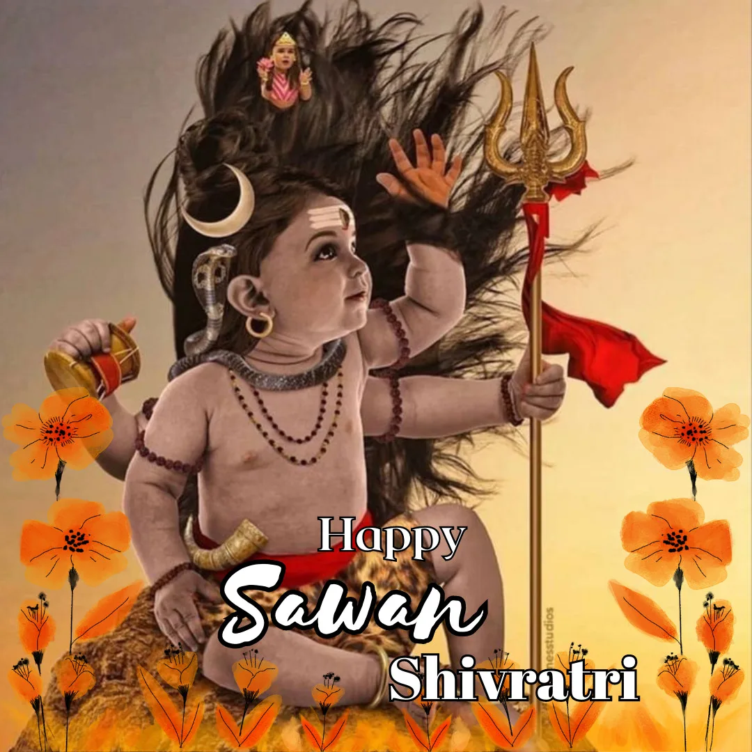 Happy Sawan Shivratri Wishes/ Sawan Festival Poster