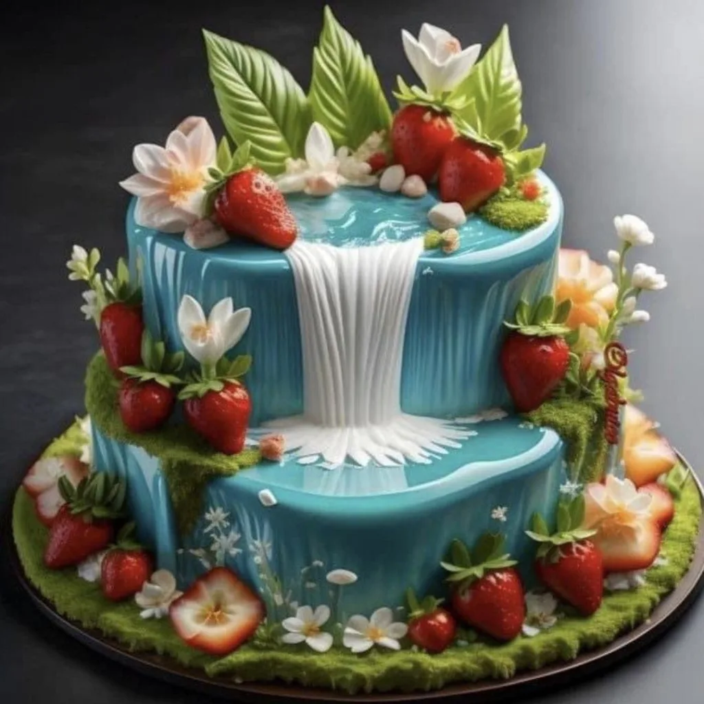Dream Cake / Cute Cake with Waterfall design 