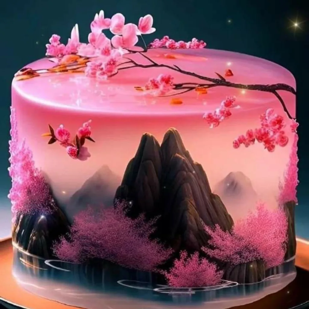 Dream Cake / pink flower with beautiful design