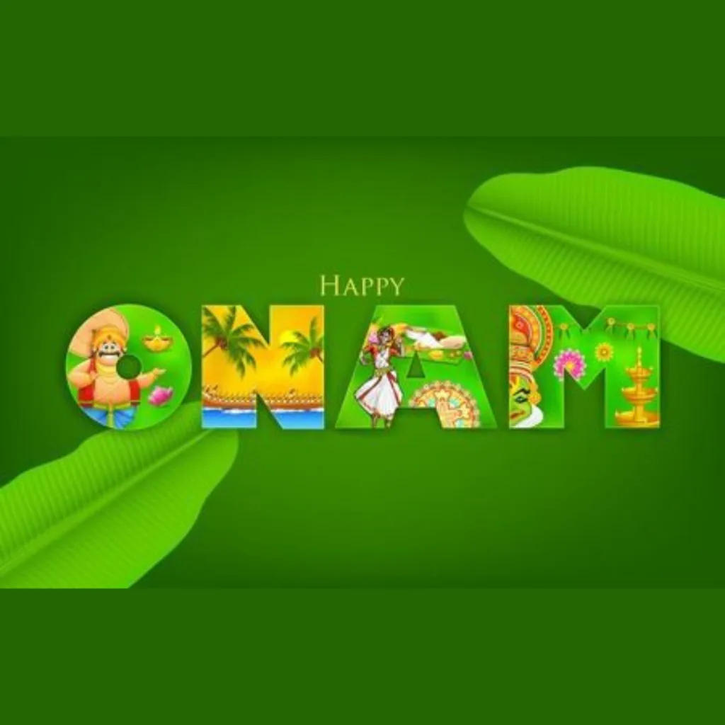 Happy Onam Festival Wishes / leaf design for Onam festival wishes 