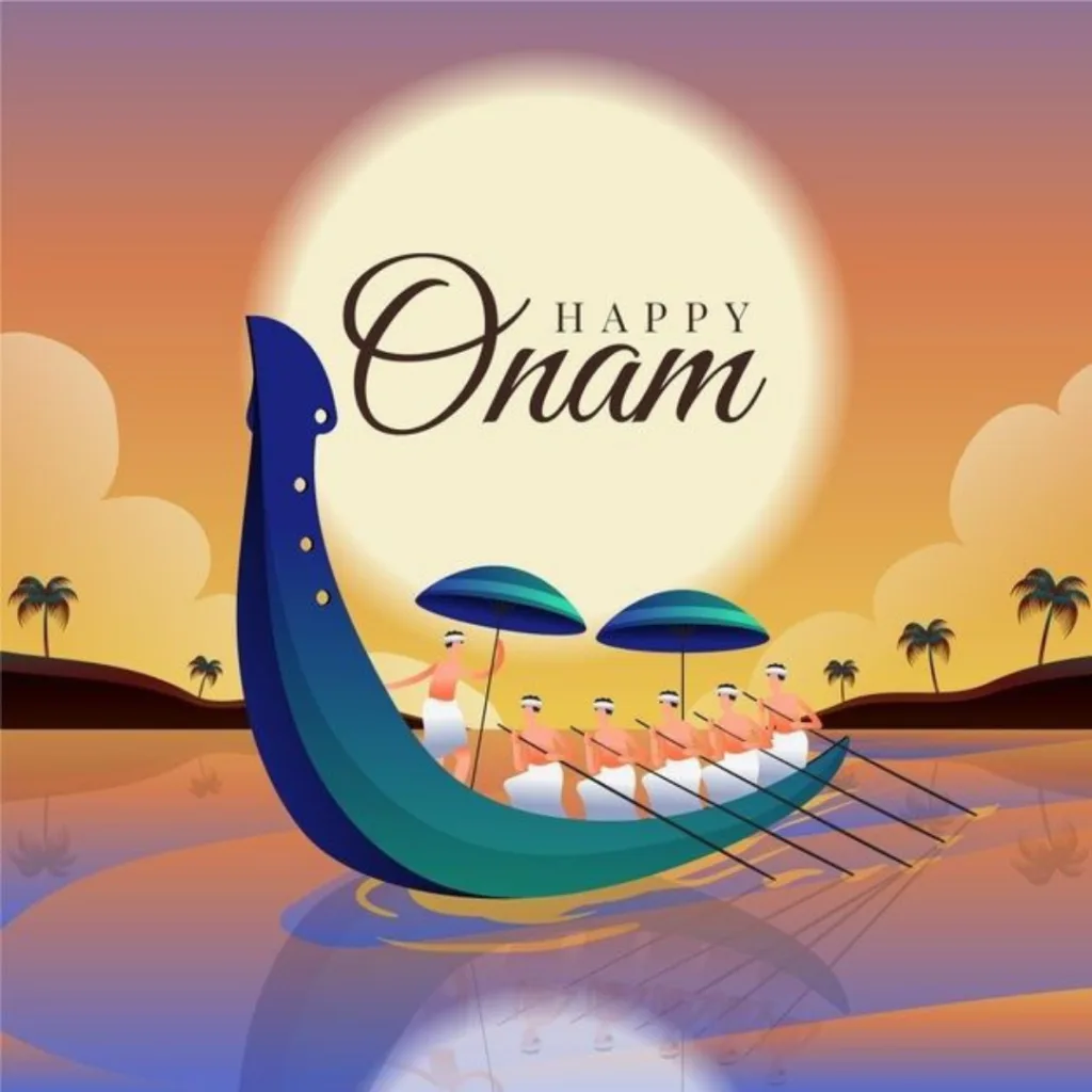 Happy Onam Festival Wishes / Onam Wishes with Boat Image