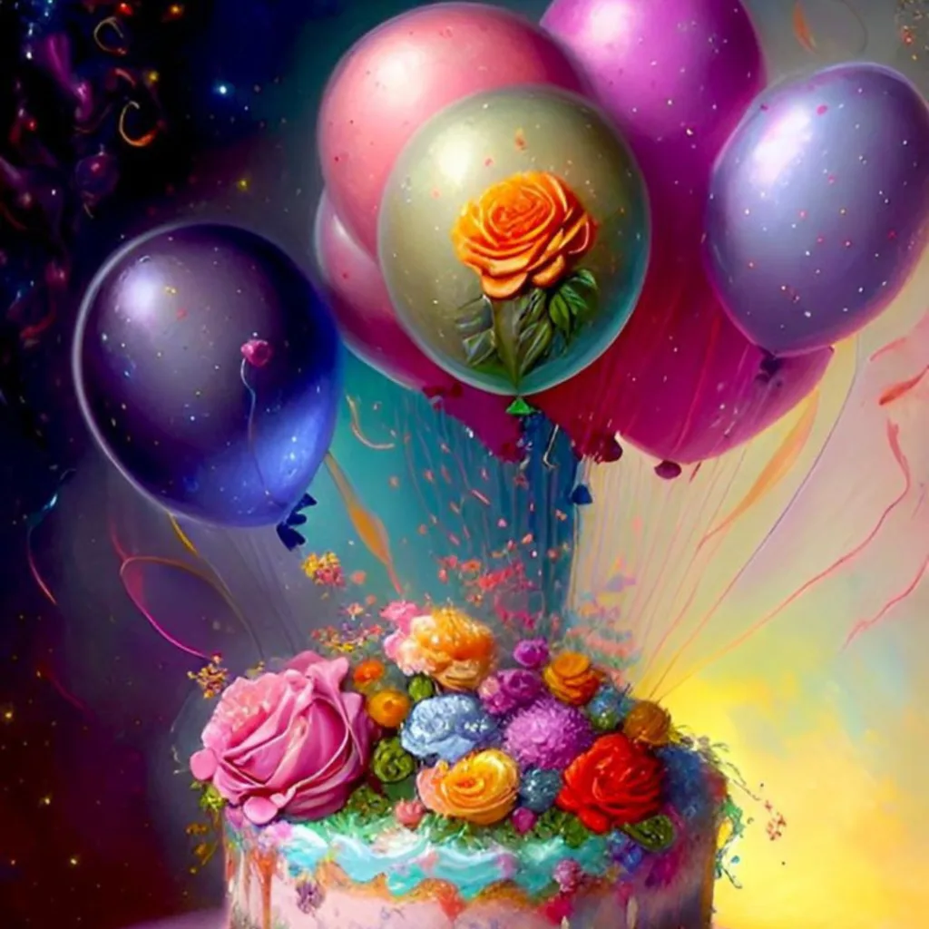 Dream Cake/ Beautiful Cake with Balloon Image