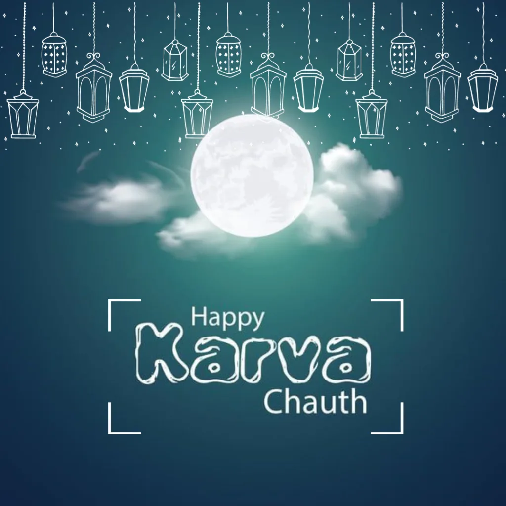 Happy Karwa Chauth / image of beautiful moon  with karwa chauth wishes