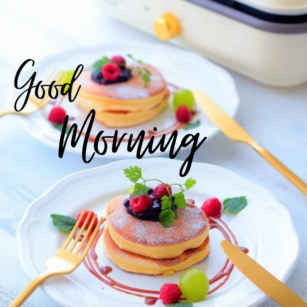 Good Morning Breakfast Image / image of pancake with raspberry 