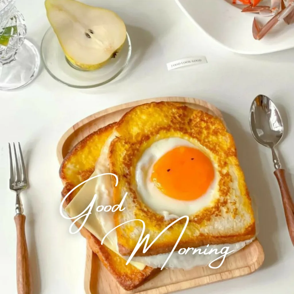 Good Morning Breakfast Image / Image of bread toast with egg