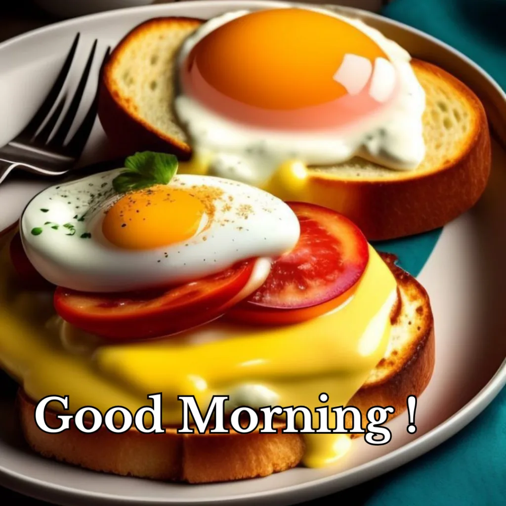 Good Morning Breakfast Image / AI image of bread toast with sunny side up 