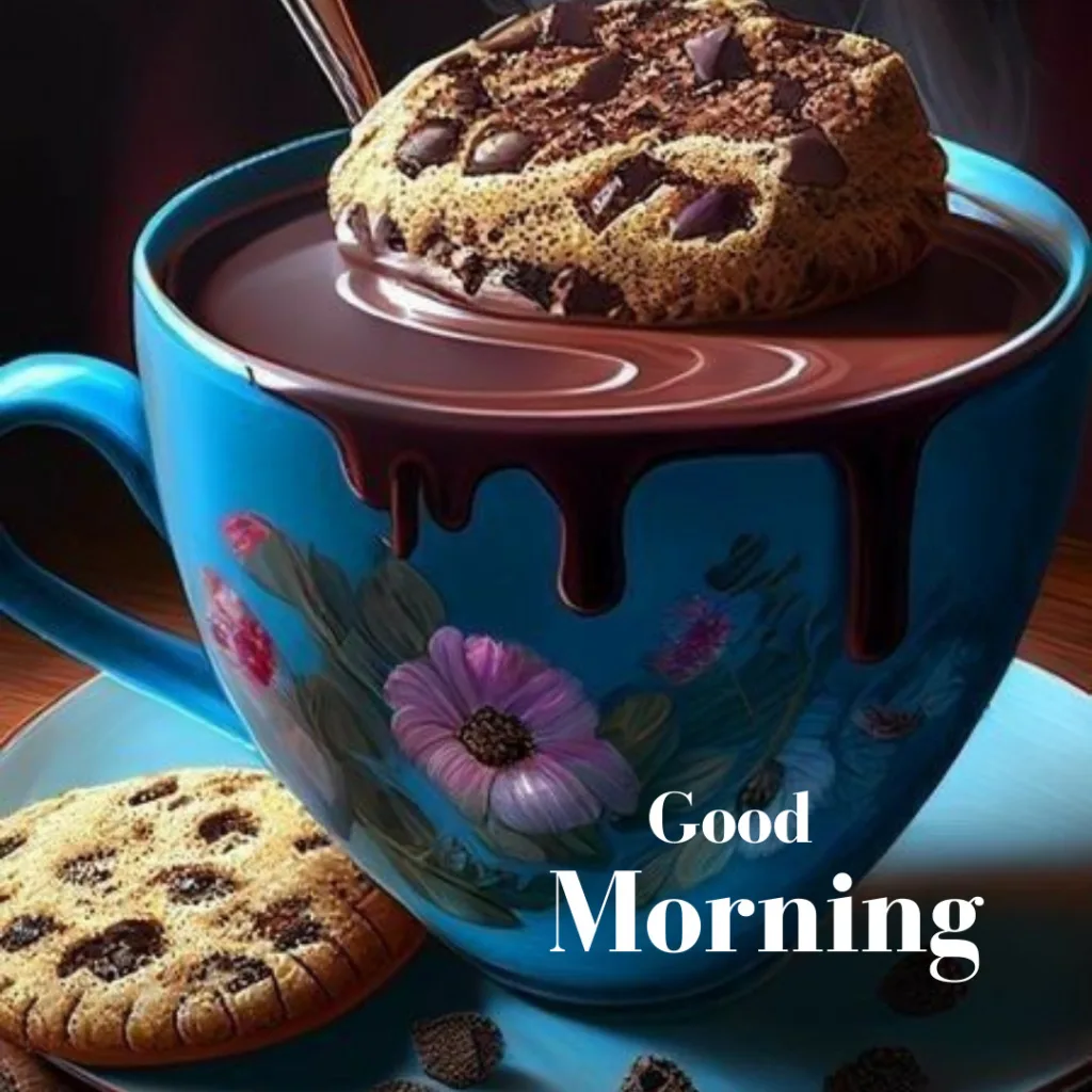 Good Morning Breakfast Image / image of hot chocolate with cookies