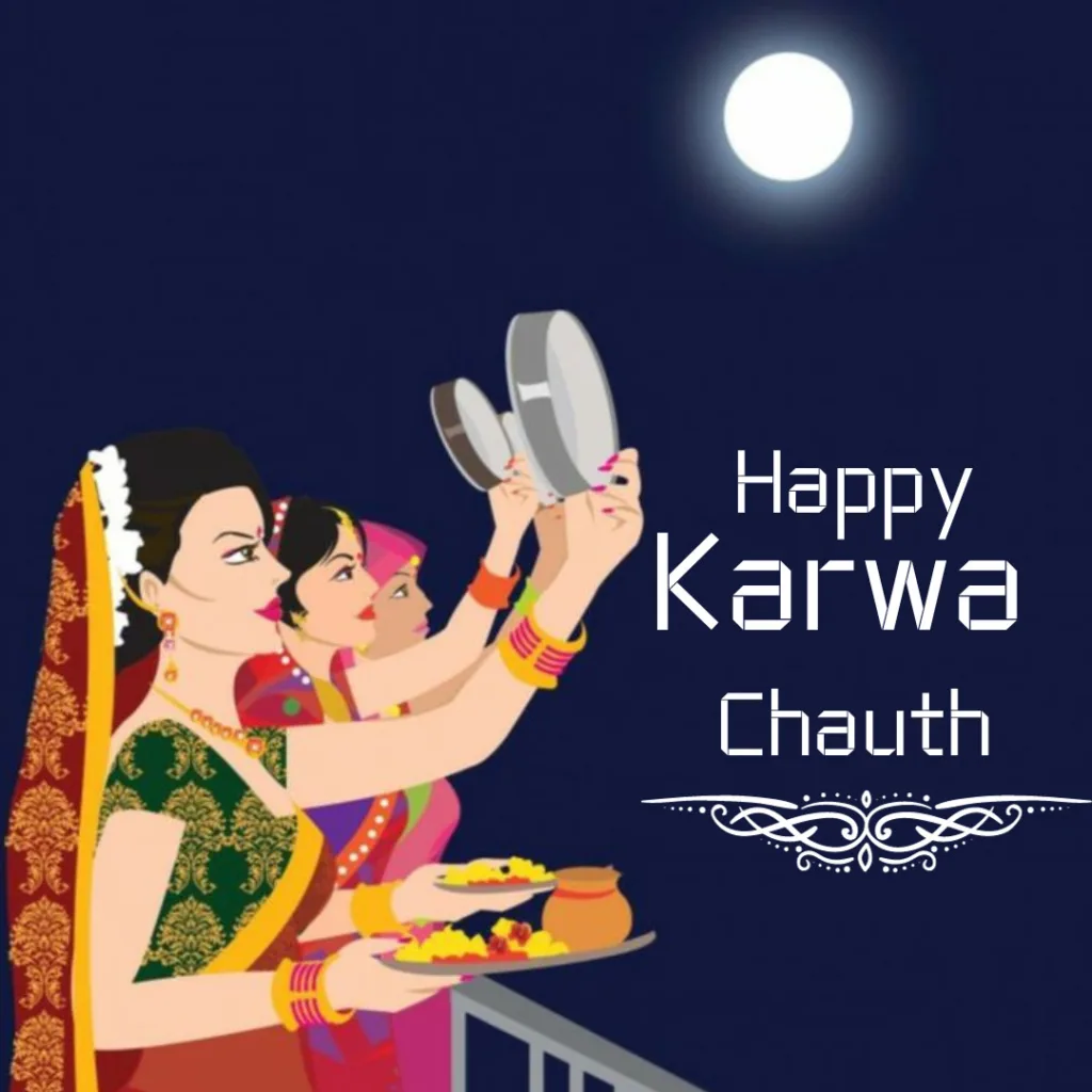 Happy Karwa Chauth / image of ladies doing karwa Chauth 