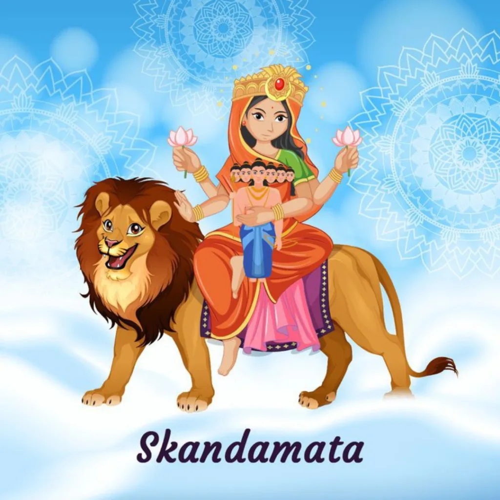 Happy Durga Puja Wishes / poster of maa skandamata 