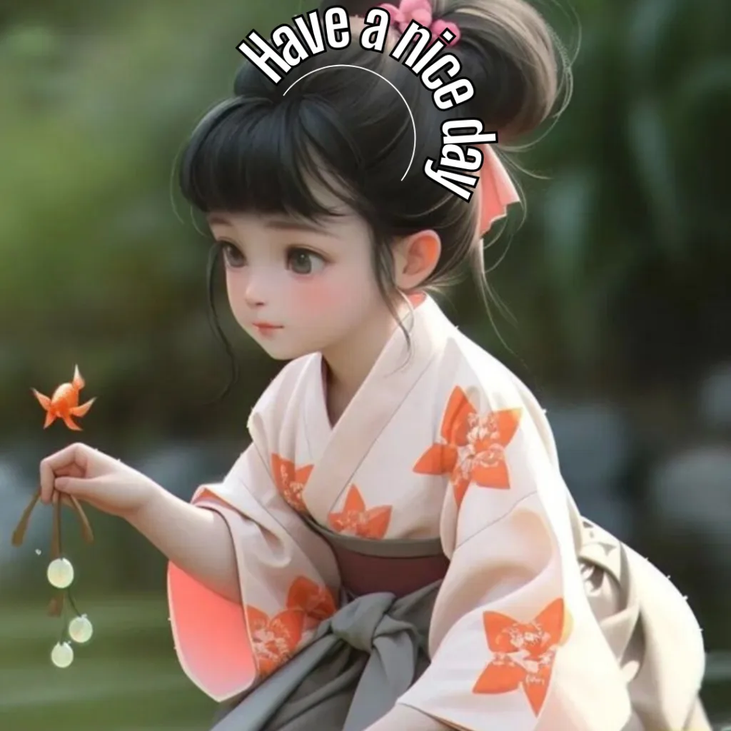 Cute Girl Images /beautiful Japanese girl wearing white dress with orange flower print 