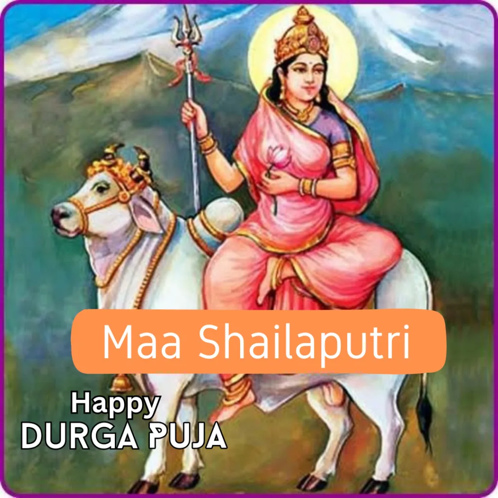 Happy Durga Puja Wishes/ wallpaper of mata Shailaputri