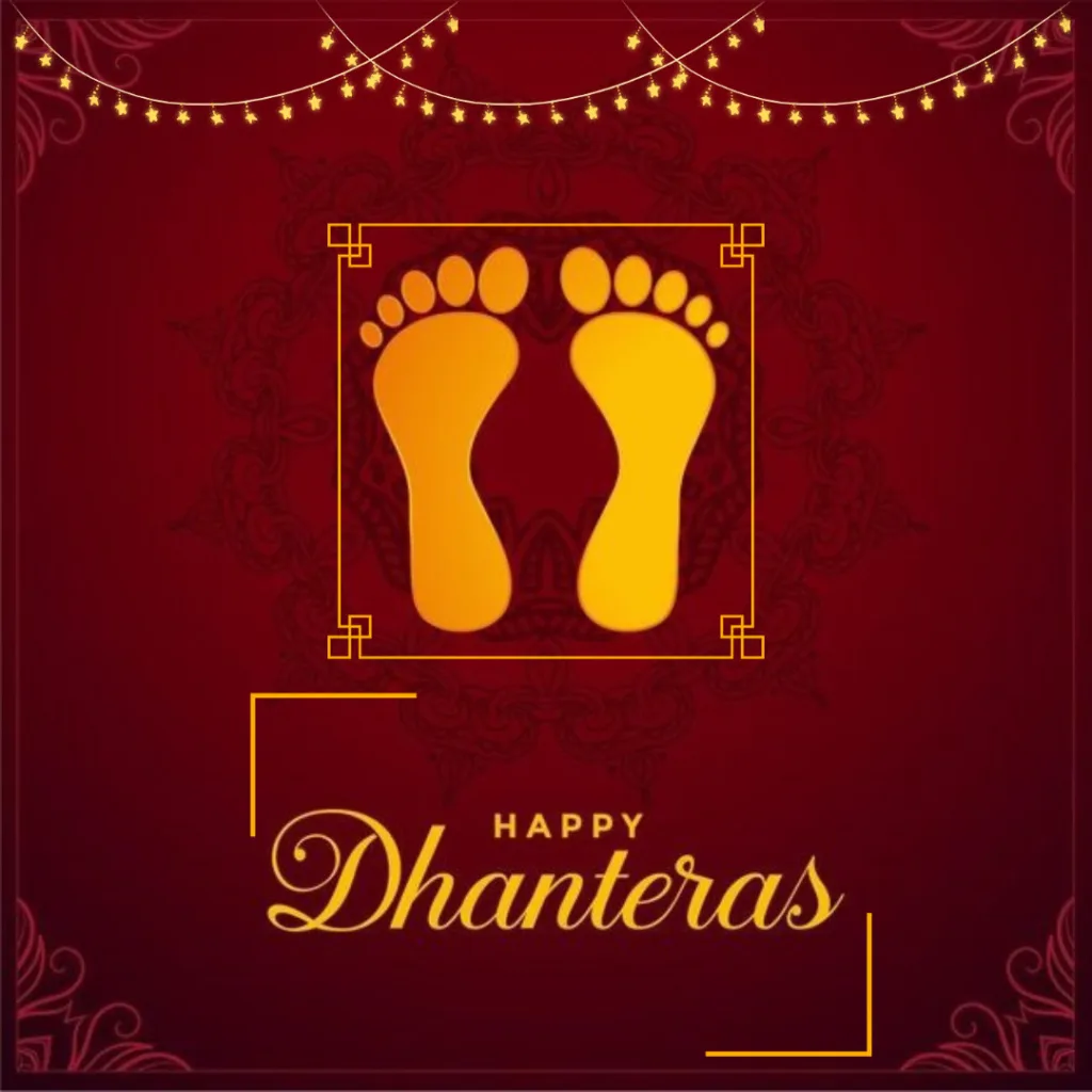 Happy Dhanteras Images / Image of dhanteras poster with maa lakshmi footprint 