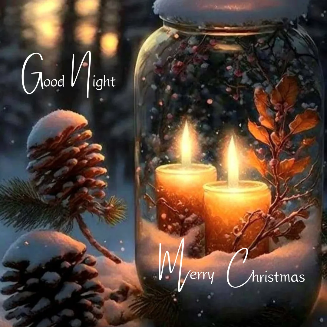 Happy Christmas Images 2023 / wallpaper of merry Christmas with good night message