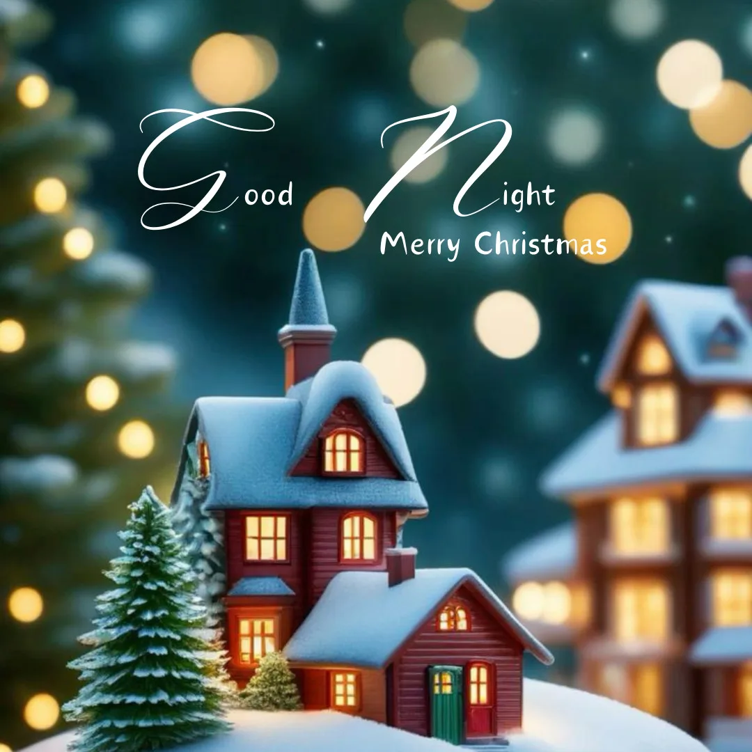 Happy Christmas Images 2023 / Good Night image with merry Christmas wish