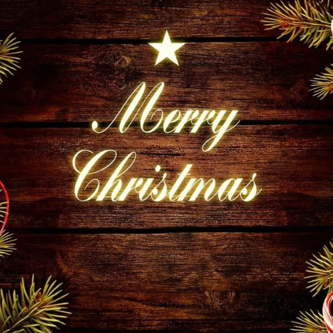 Happy Christmas Images 2023 /merry Christmas wish with wooden background image