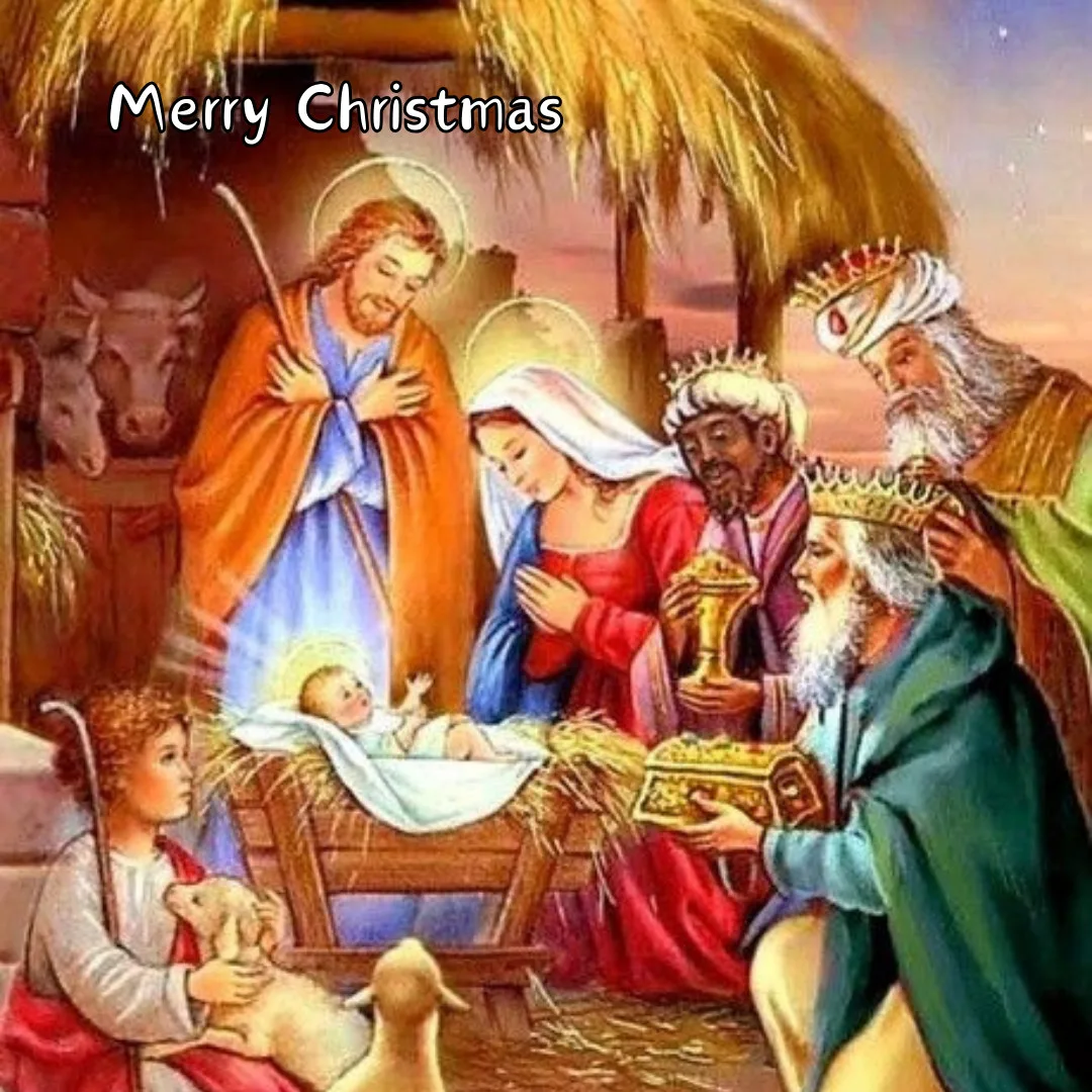 Happy Christmas Images 2023 / beautiful poster of jesus Christ birth 