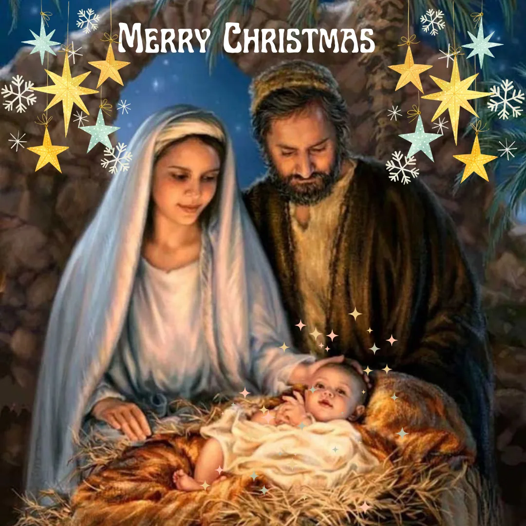 Happy Christmas Images 2023 / image of jesus christ with father and mother marry