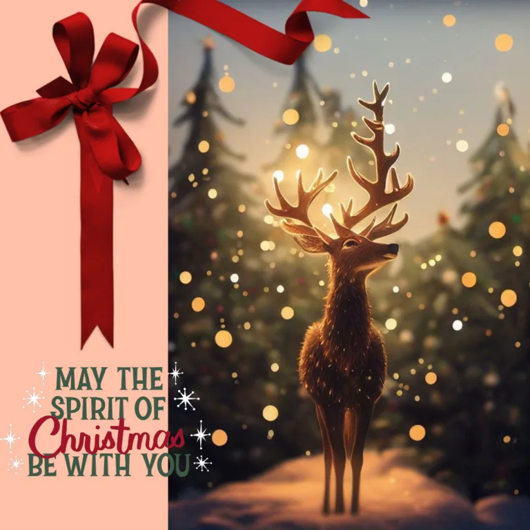 Happy Christmas Images 2023/ Happy Christmas Day Wish Card with magical reindeer image