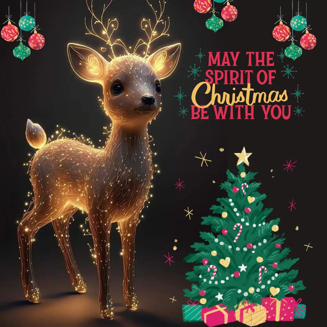 Happy Christmas Images 2023 / Christmas card with deer image