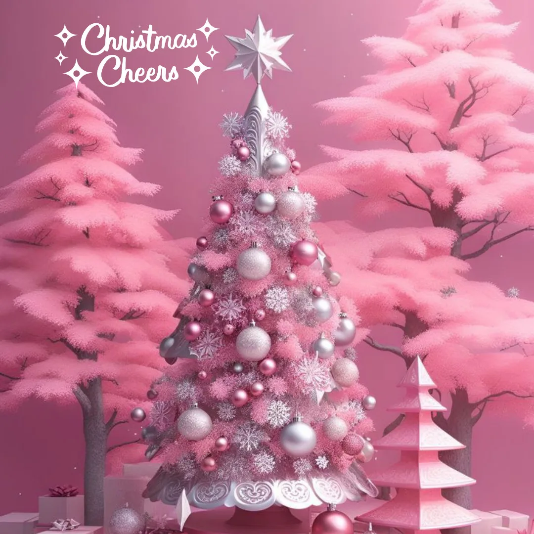 Happy Christmas Images 2023 / pink Christmas cards image free