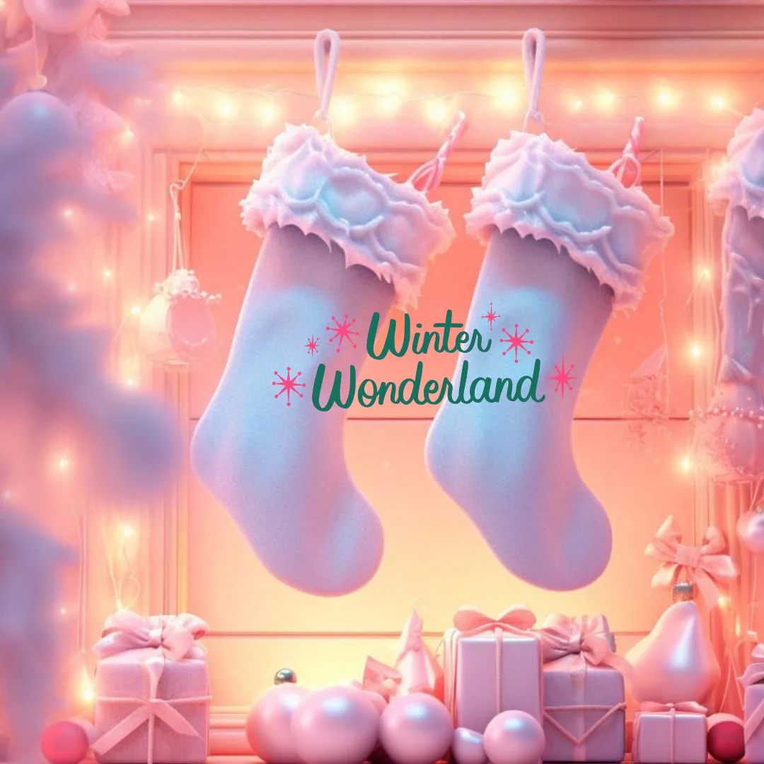 Happy Christmas Images 2023 / wallpaper of pink socks on Christmas eve