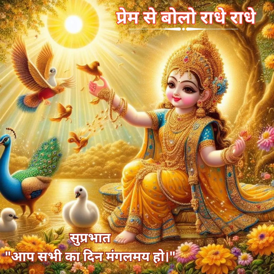 राधे राधे सुप्रभात/ good morning wishes with beautiful radha rani image