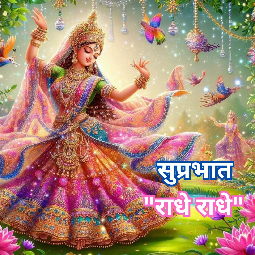 राधे राधे सुप्रभात / dancing image of radha rani with suprabhat message
