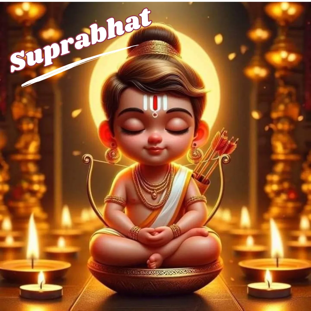 Shri Ram Images /Image of  Cute Baby Ram with Suprabhat message